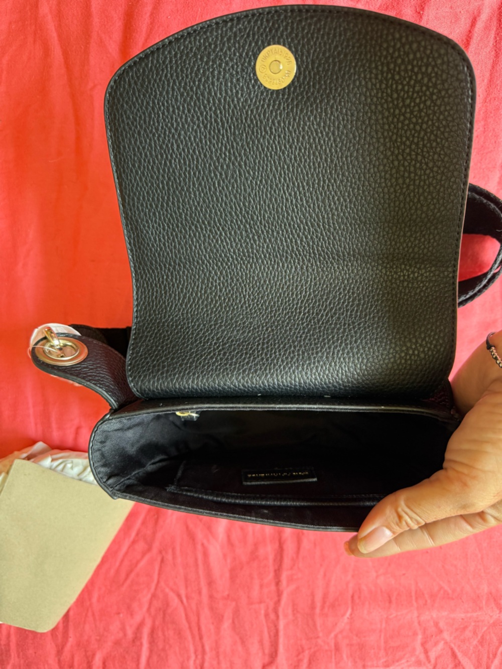 Saks Fifth Avenue Black Leather Crossbody Bag - Picture 4 of 14